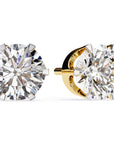 Cercei Solitaire Stud Luxury din Aur 14k cu Moissanite de 2.57 ct