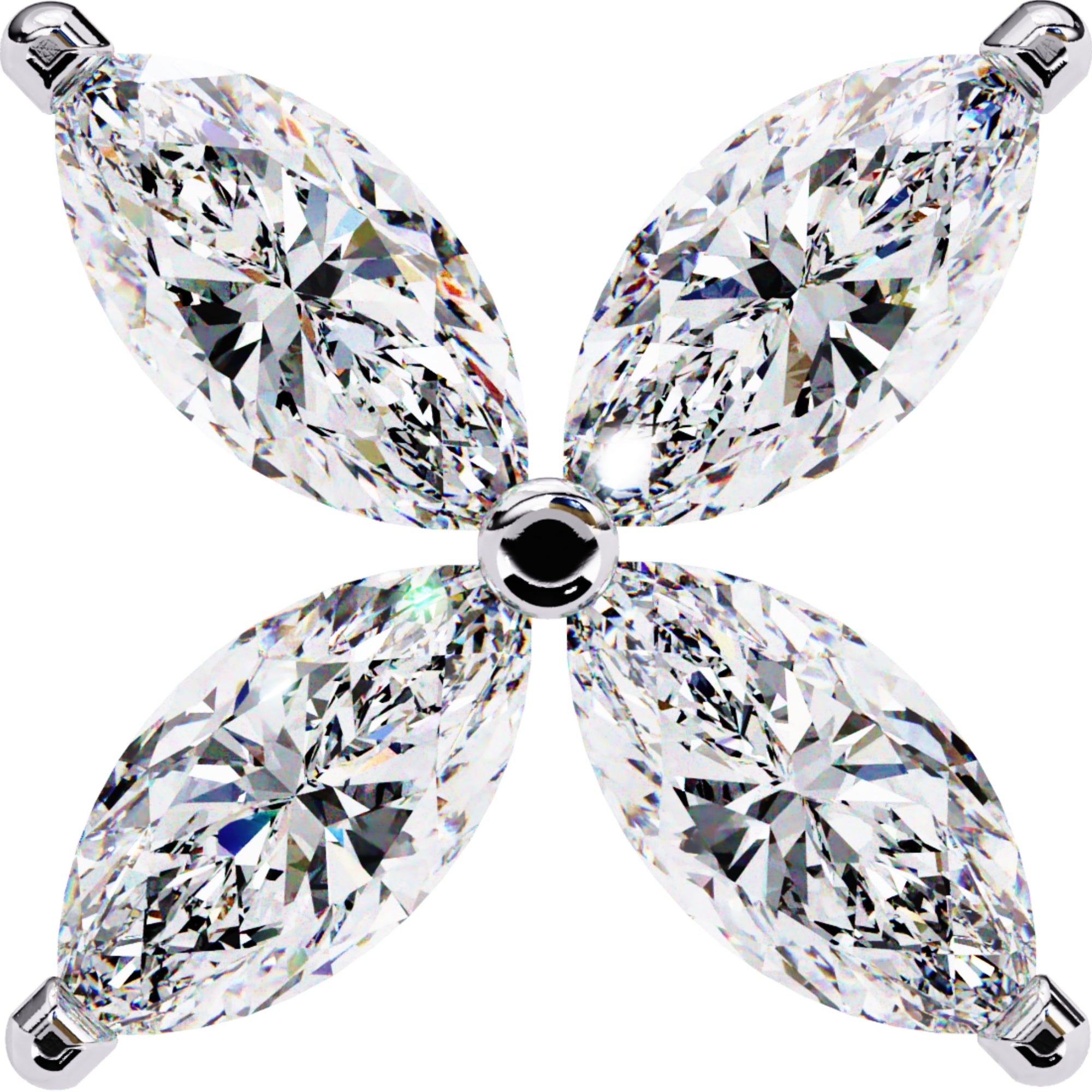 Cercei Stud Butterfly din Aur 14k cu Moissanite de 0.88 ct