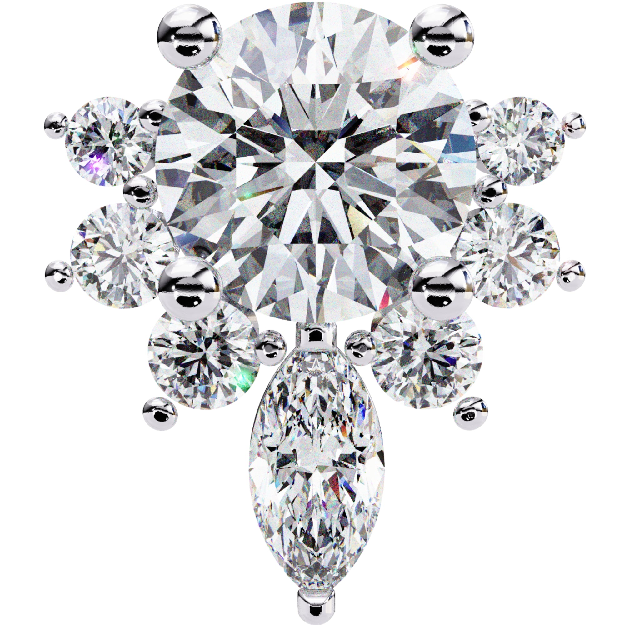 Cercei Stud La Reina din Aur 14k cu Moissanite de 0.68 ct
