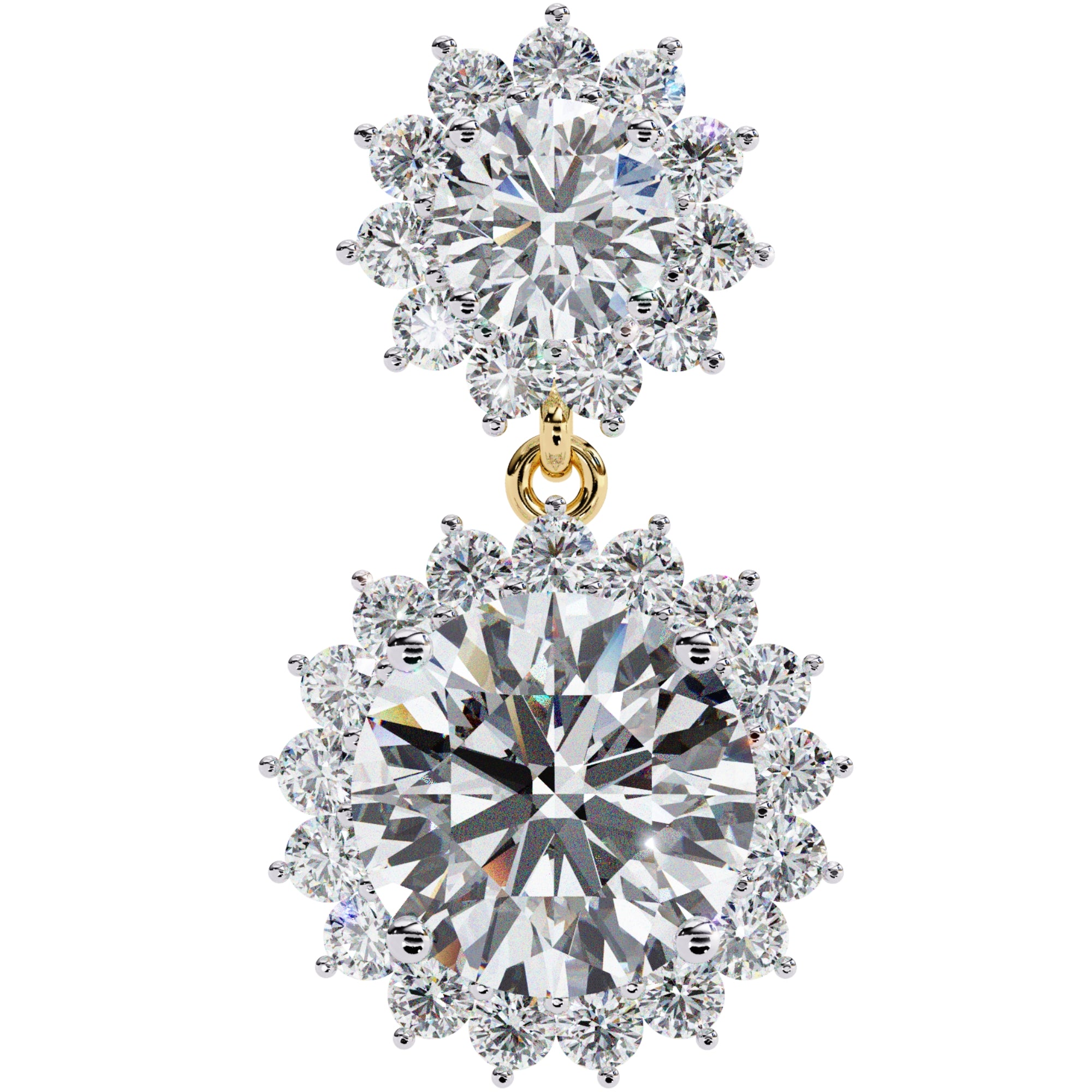 Cercei Sola Reina cu Diamante Create în Laborator de 1.37 ct din 18K Aur Galben - Castelo.ro