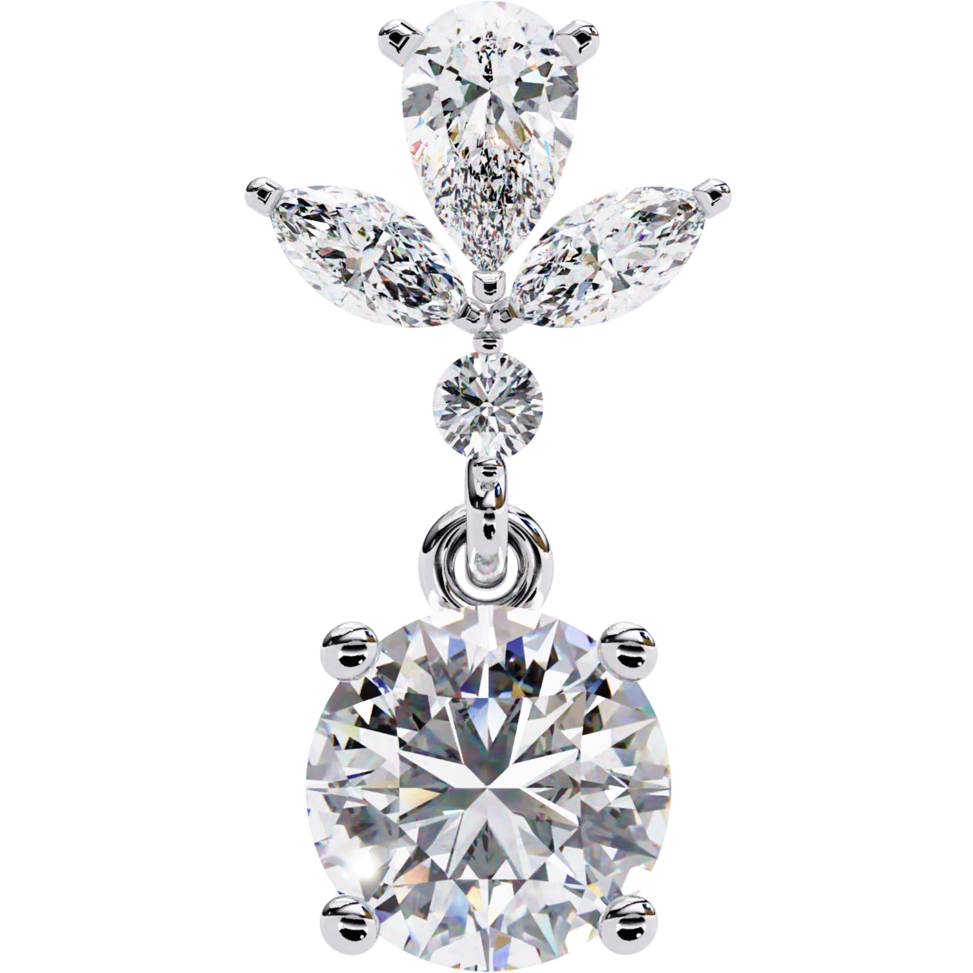 Cercei Stud Solitaire Drop cu Diamante Naturale de 1.16 ct din - Castelo.ro