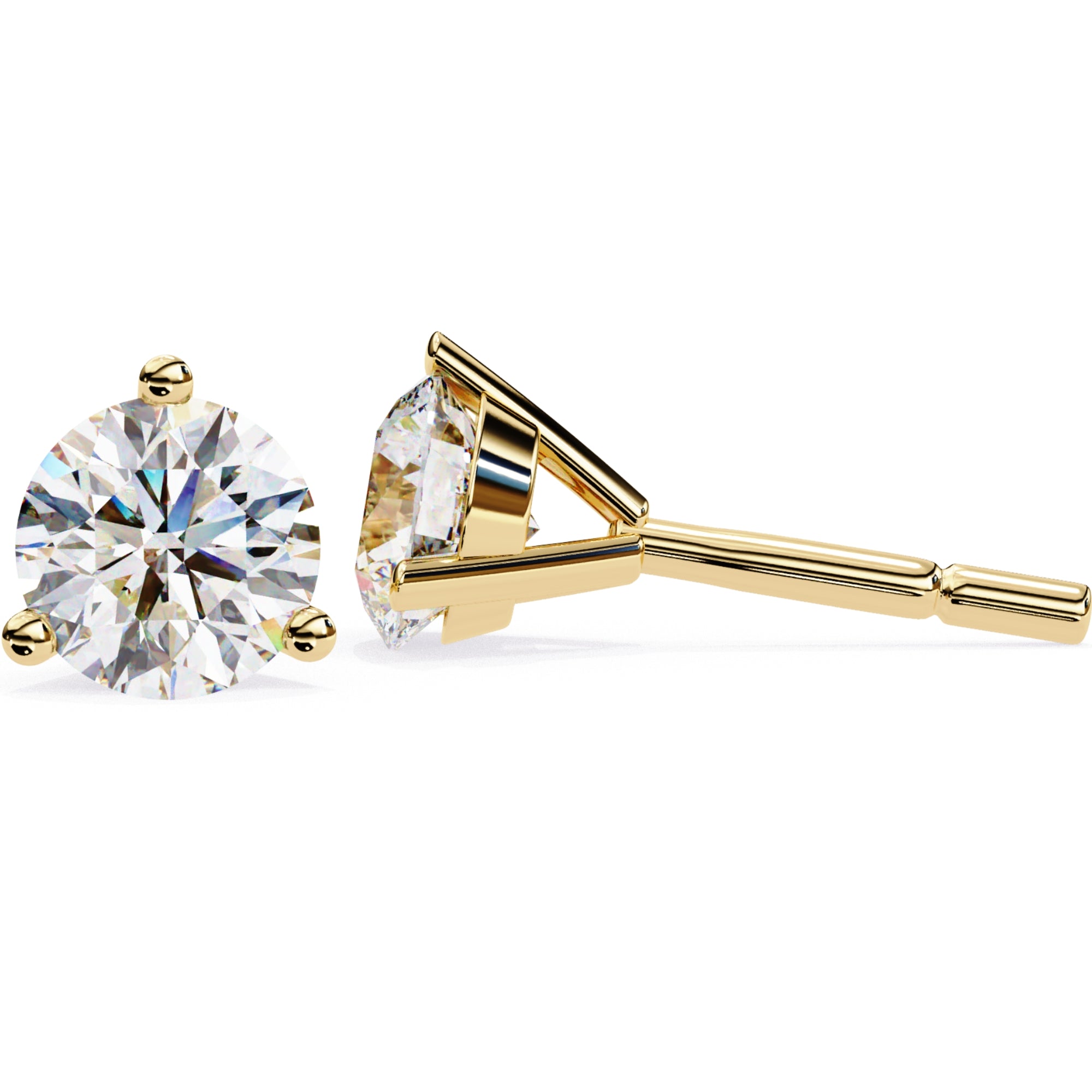 Cercei Stud din Aur 14k Cu Diamante Naturale Tăietură Briliant de 2.5 ct din - Castelo.ro