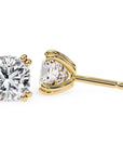 Cercei Stud Monaco cu Moissanite Tăietură Cushion Square de 2.2 ct din 18K Aur Galben - Castelo.ro