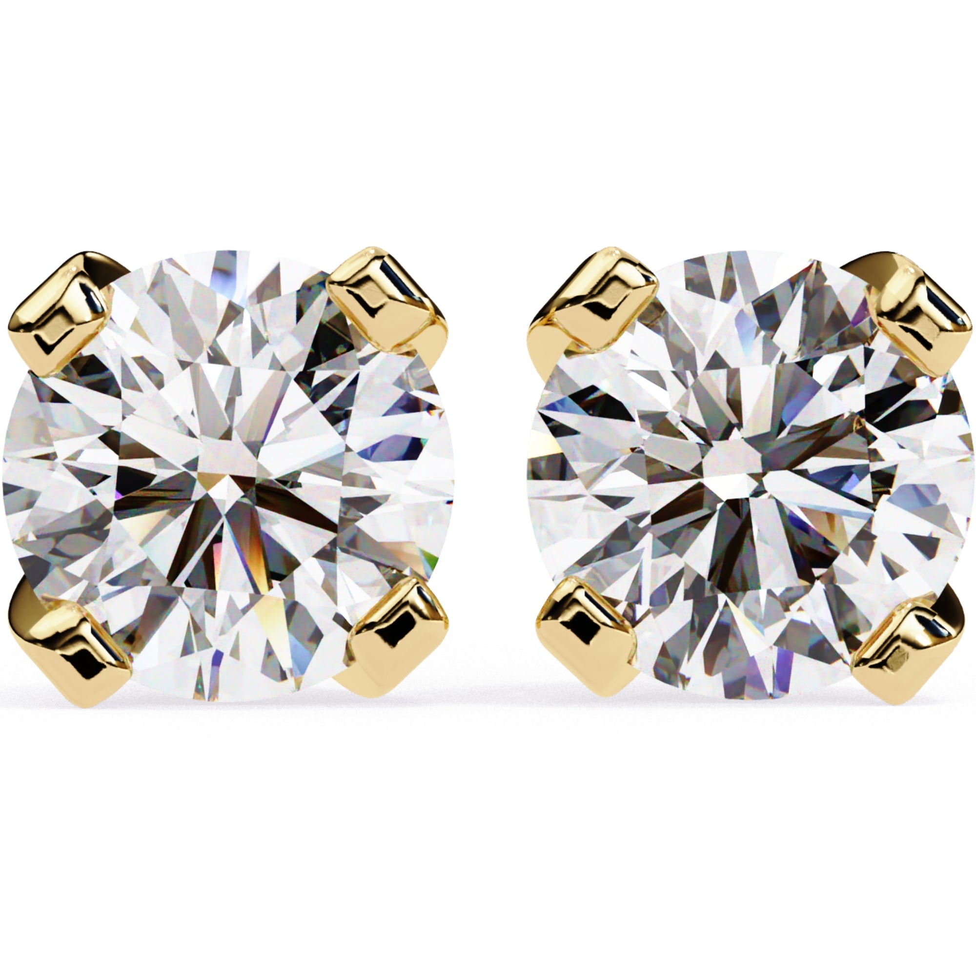 Cercei Stud L&#39;Arte din Aur 14k cu Diamante Naturale Tăietură Briliant de 2.5 ct din 14K Aur Galben - Castelo.ro