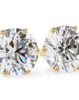 Cercei Stud Majestic din Aur 14k cu Moissanite Tăietură Briliant de 2.5 ct