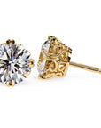 Cercei Stud La Reina cu Moissanite Tăietură Briliant de 2.5 ct din 18K Aur Galben - Castelo.ro