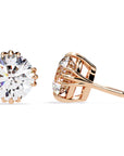 Cercei Stud Imperial din Aur 14k cu Moissanite Tăietură Briliant de 2.8 ct din 14K Aur Roz - Castelo.ro