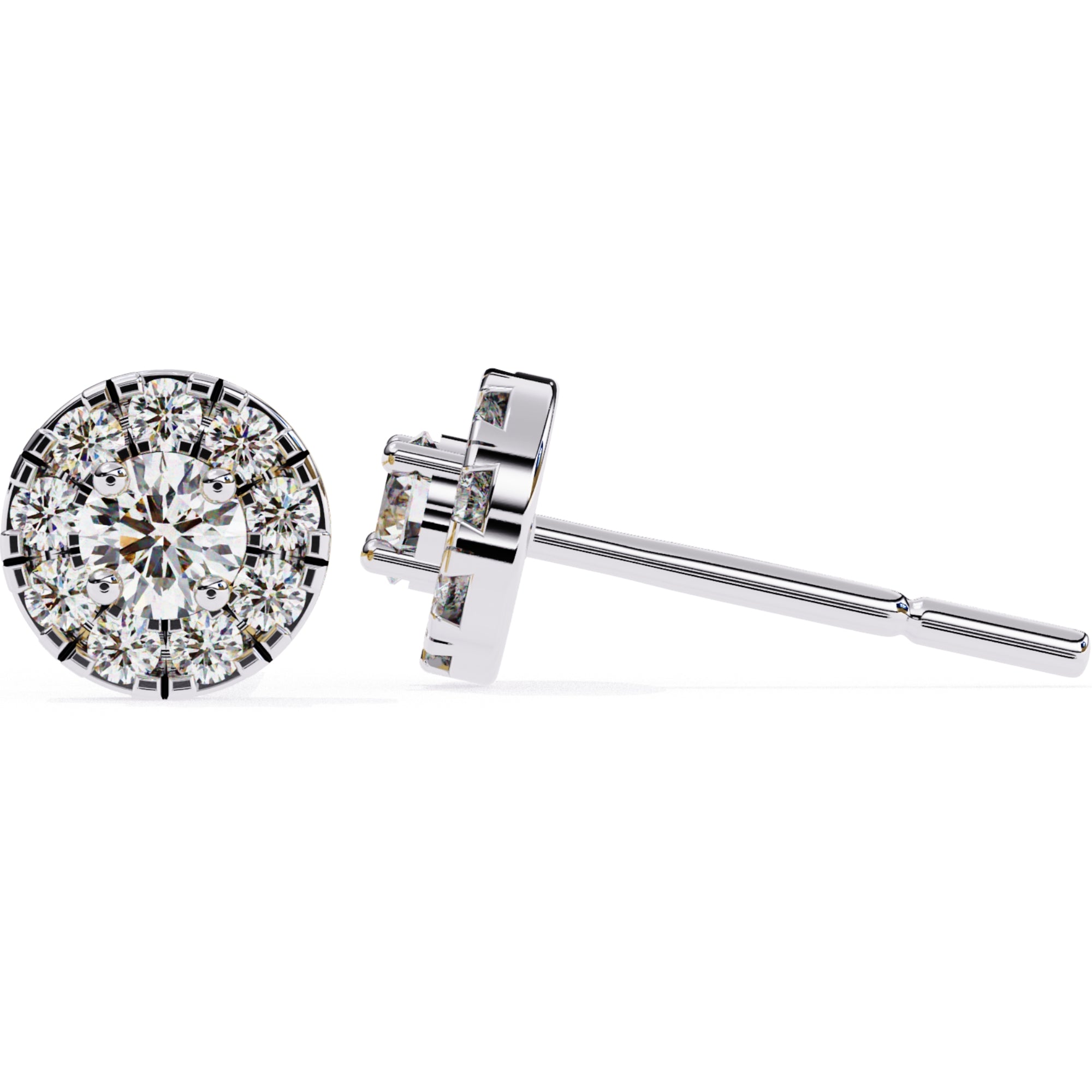 Cercei Stud Fleur cu Diamante Naturale Tăietură Briliant de 0.26 ct din - Castelo.ro