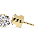 Cercei Stud Bezel Rio din Aur 14k cu Moissanite Tăietură Briliant de 2.5 ct din 14K Aur Galben - Castelo.ro