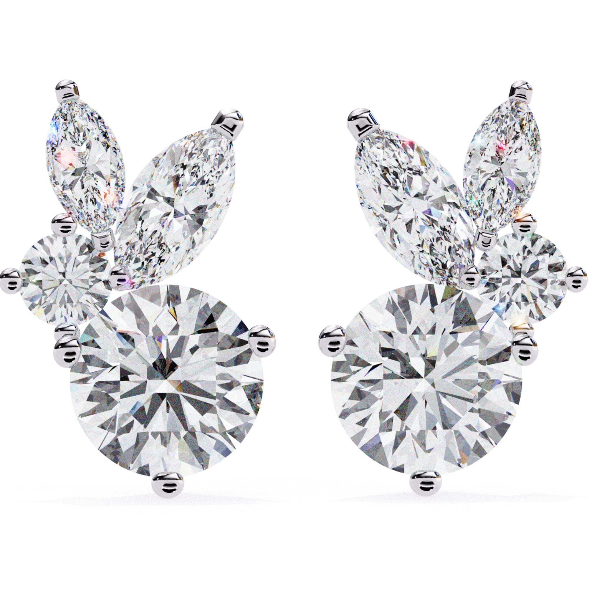 Cercei Stud Efemeri din Aur 14k cu Moissanite de 0.68 ct