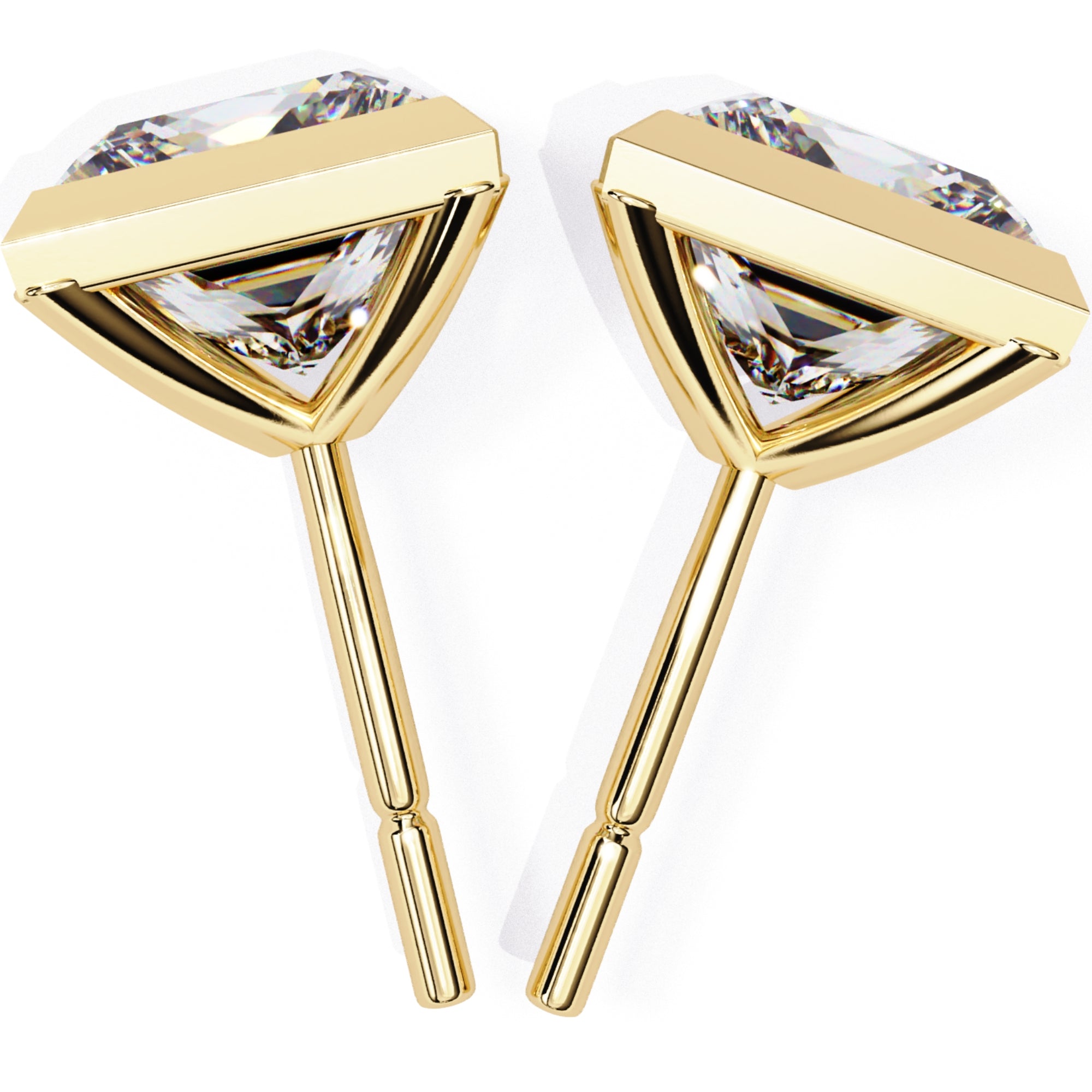 Cercei Stud Ravenna Princess din Aur 14k cu Moissanite de 1.77 ct