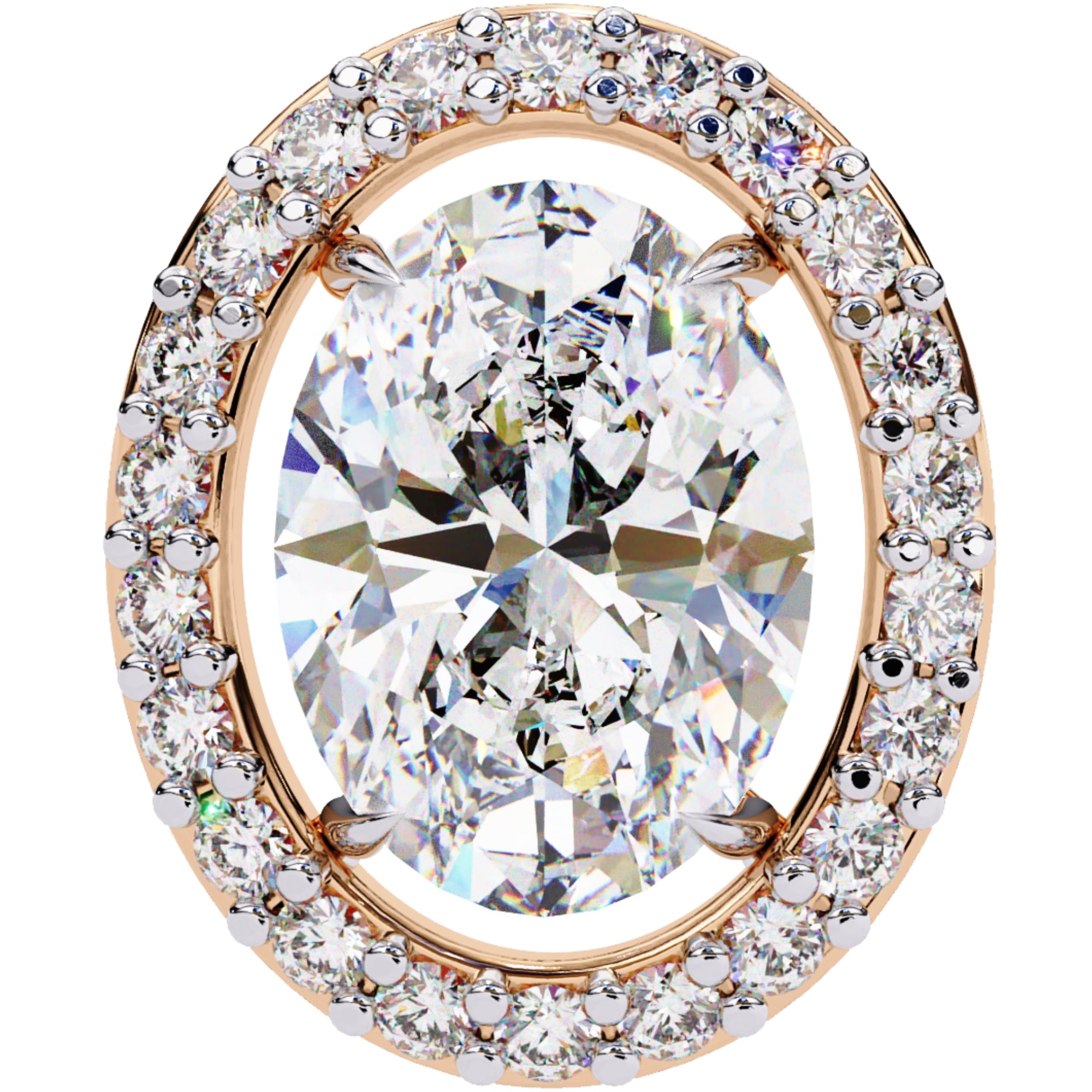 Cercei Stud Oval Star cu Moissanite de 0.97 ct din - Castelo.ro