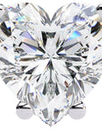 Cercei Stud Inima din Aur 14k cu Moissanite Tăietură Heart de 2.4 ct din 14K Aur Alb - Castelo.ro