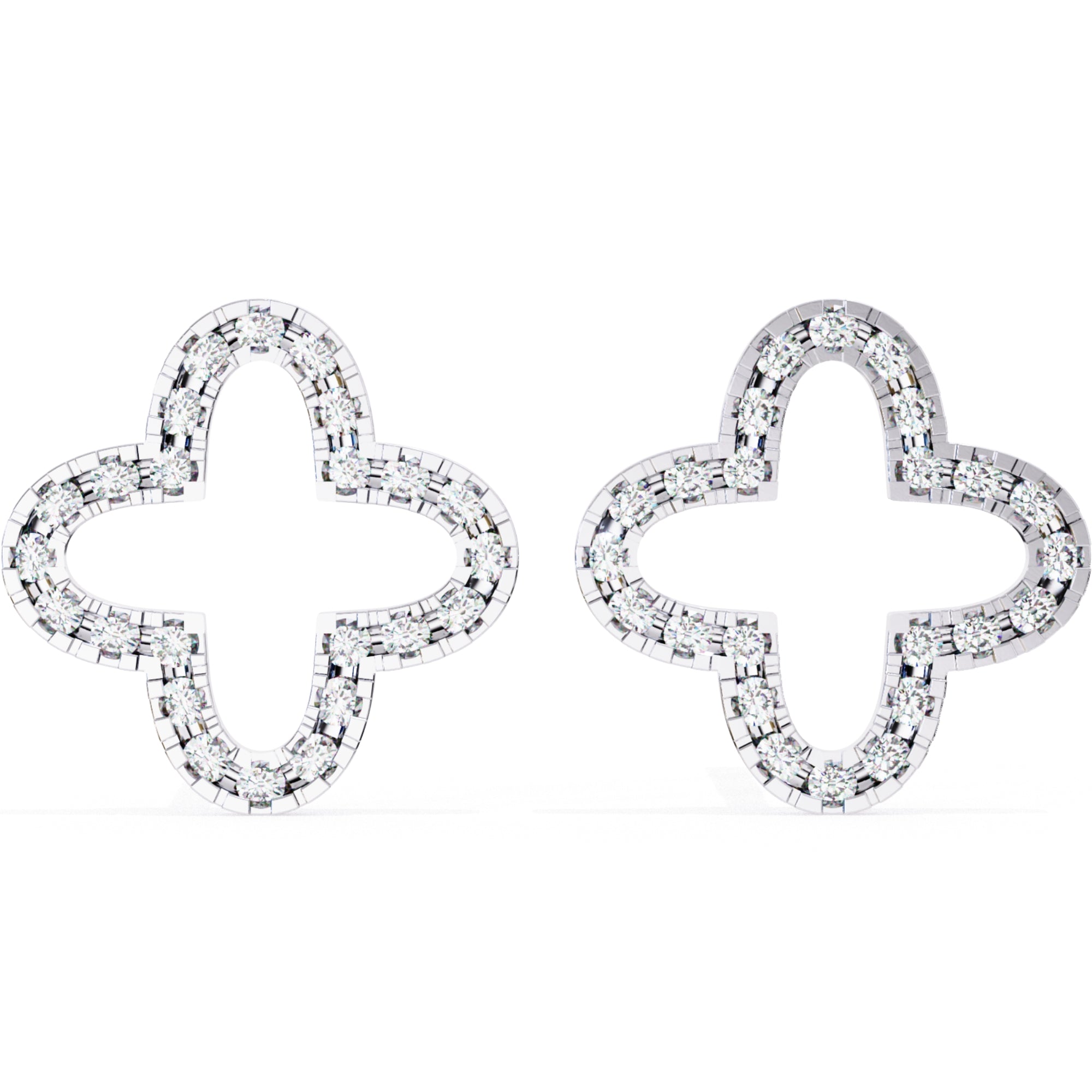 Cercei Star Stud din Aur 14k cu Moissanite Tăietură Briliant de 0.24 ct din 14K Aur Roz - Castelo.ro