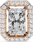 Cercei Stud Radiant Eiffel cu Moissanite de 0.95 ct din 18K Aur Roz - Castelo.ro