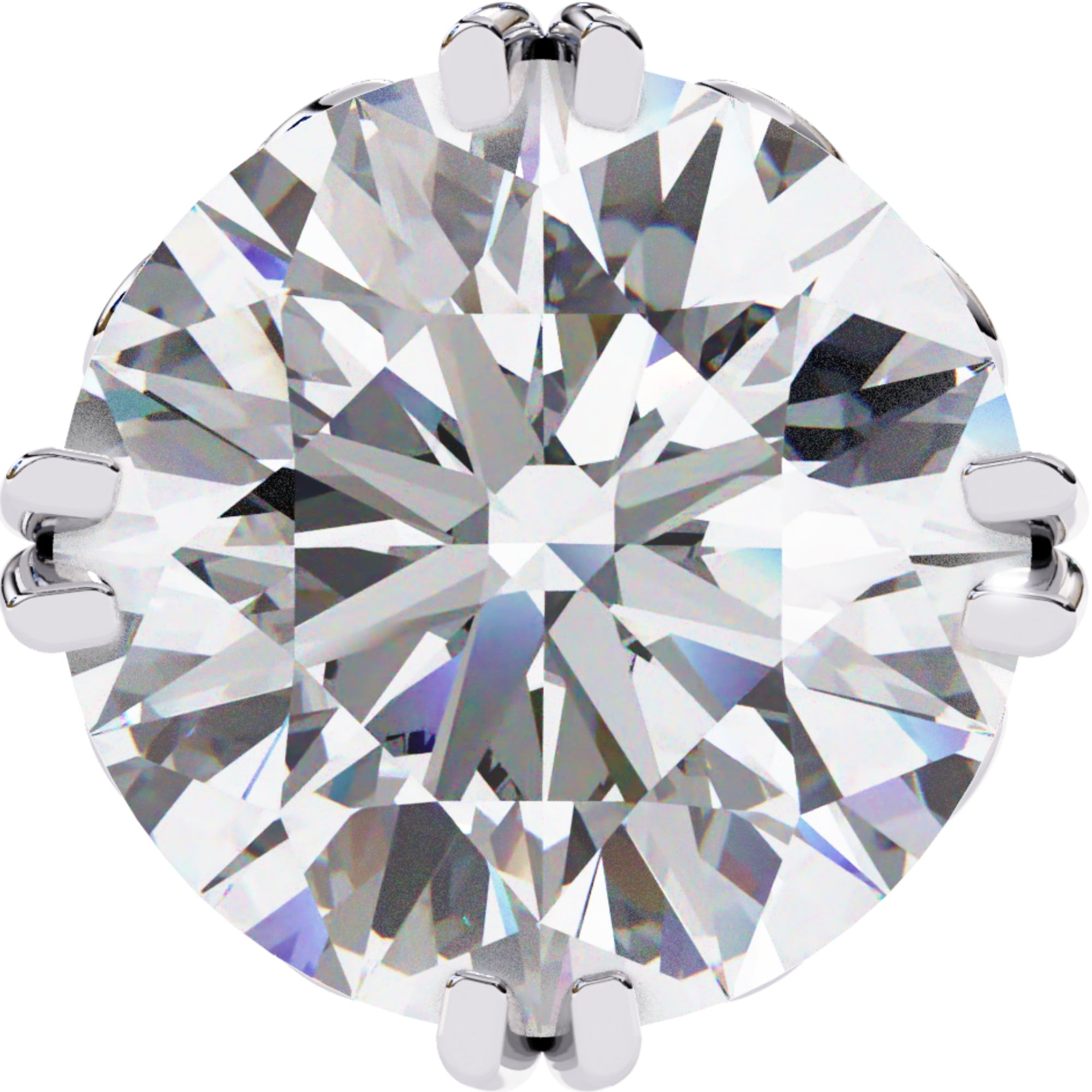 Cercei Stud La Reina din Aur 14k cu Diamante Naturale Tăietură Briliant de 2.5 ct din 14K Aur Alb - Castelo.ro