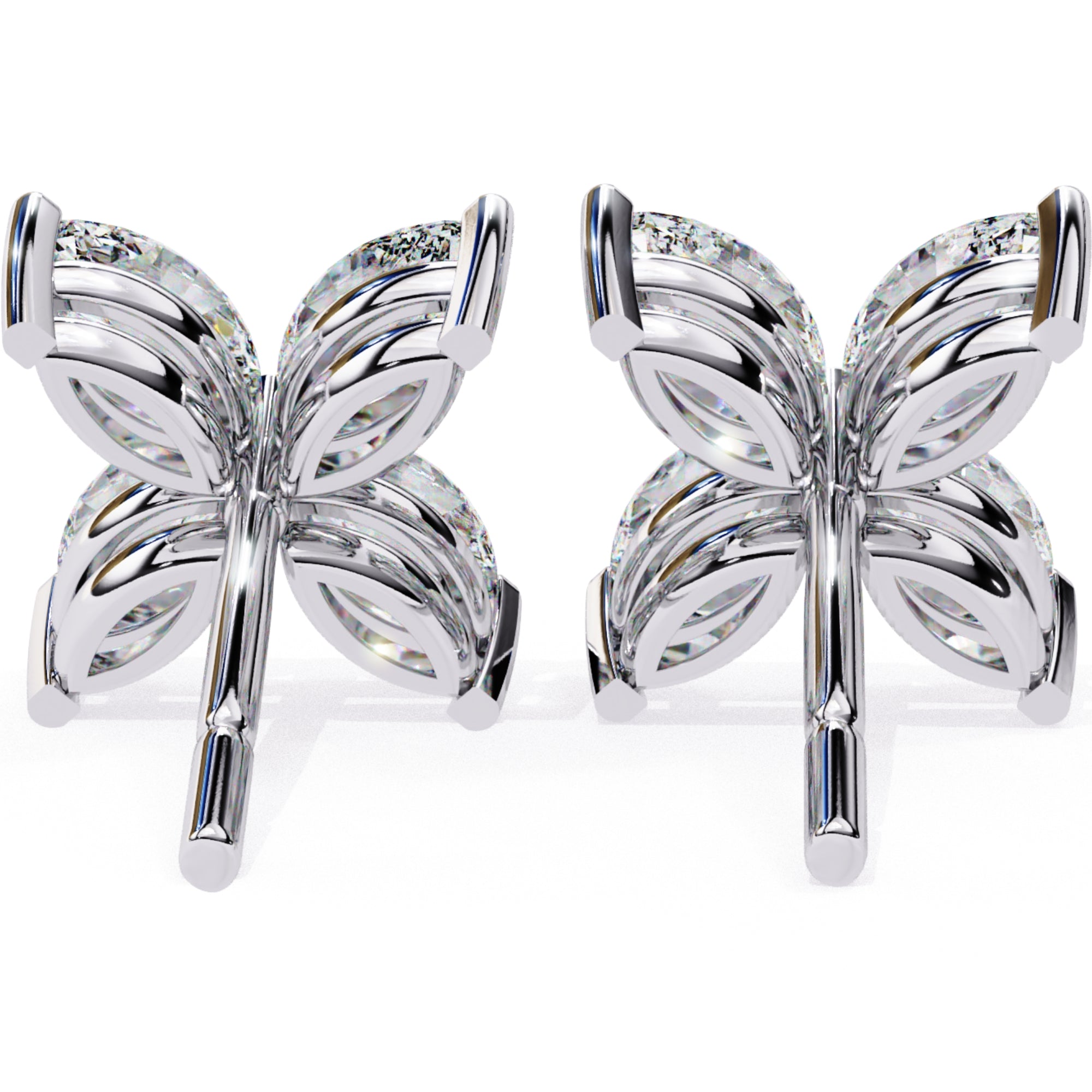 Cercei Stud Butterfly din Aur 14k cu Moissanite de 0.88 ct