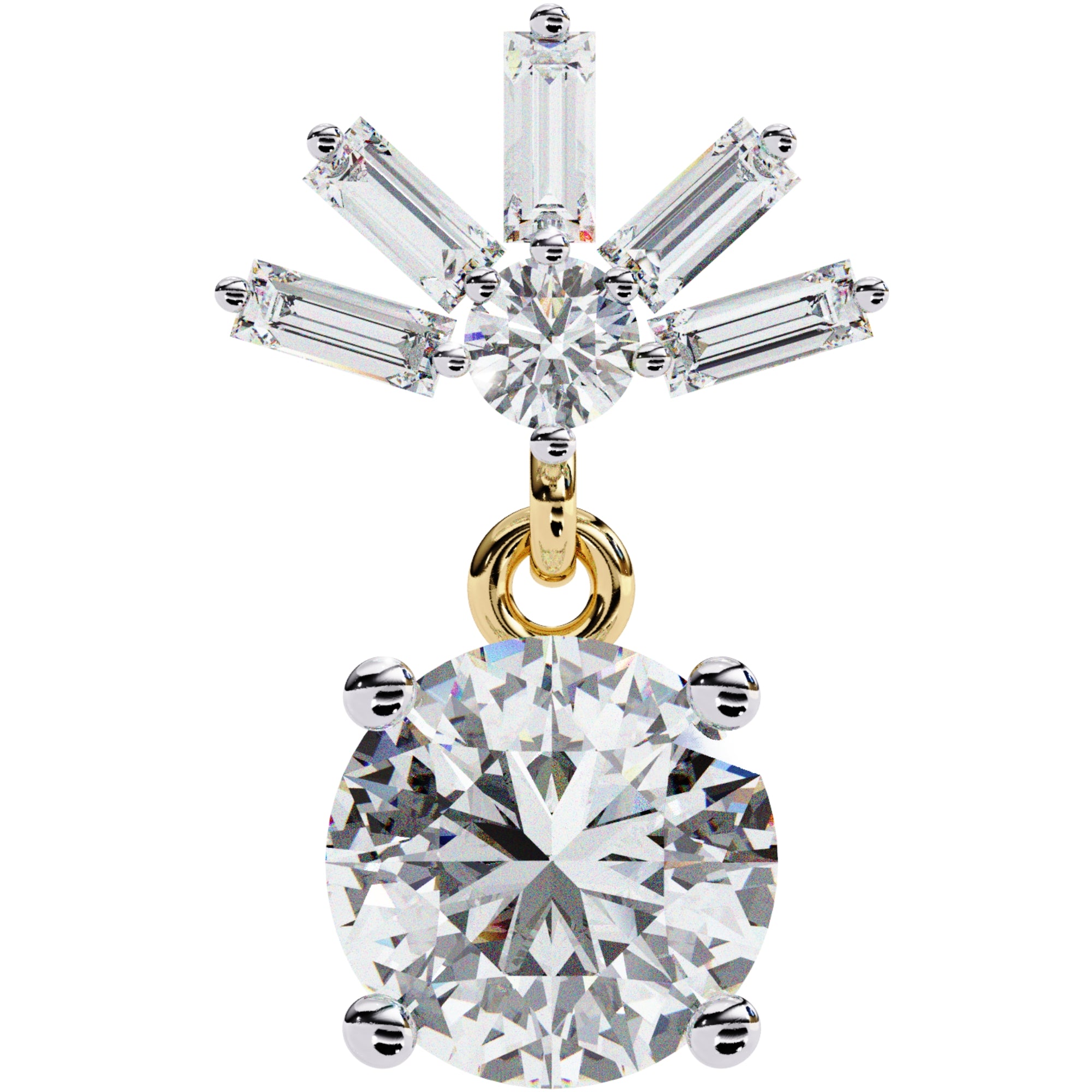 Cercei Aqua D&#39;Azure cu Diamante Create în Laborator de 0.86 ct din 18K Aur Galben - Castelo.ro