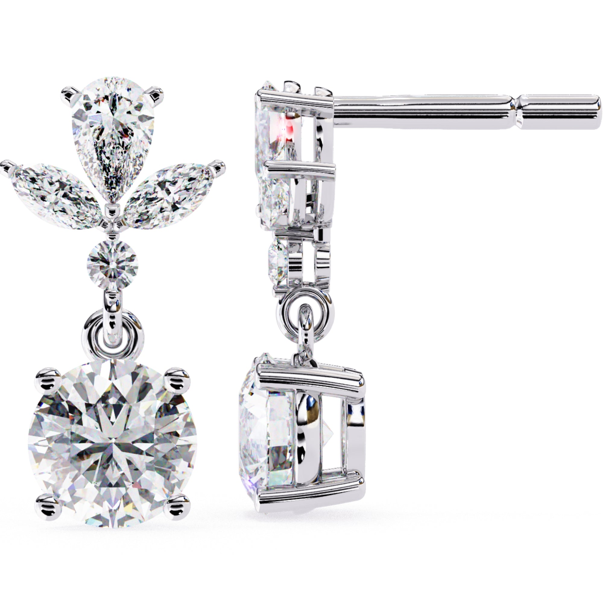 Cercei Stud Solitaire Drop cu Diamante Naturale de 1.16 ct din - Castelo.ro