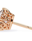 Cercei Stud La Reina cu Moissanite Tăietură Briliant de 2.5 ct din 18K Aur Roz - Castelo.ro