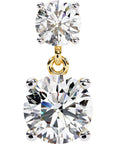 Cercei Drop Stud Cu Diamante Naturale Tăietură Briliant de 3.7 ct din 18K Aur Galben - Castelo.ro