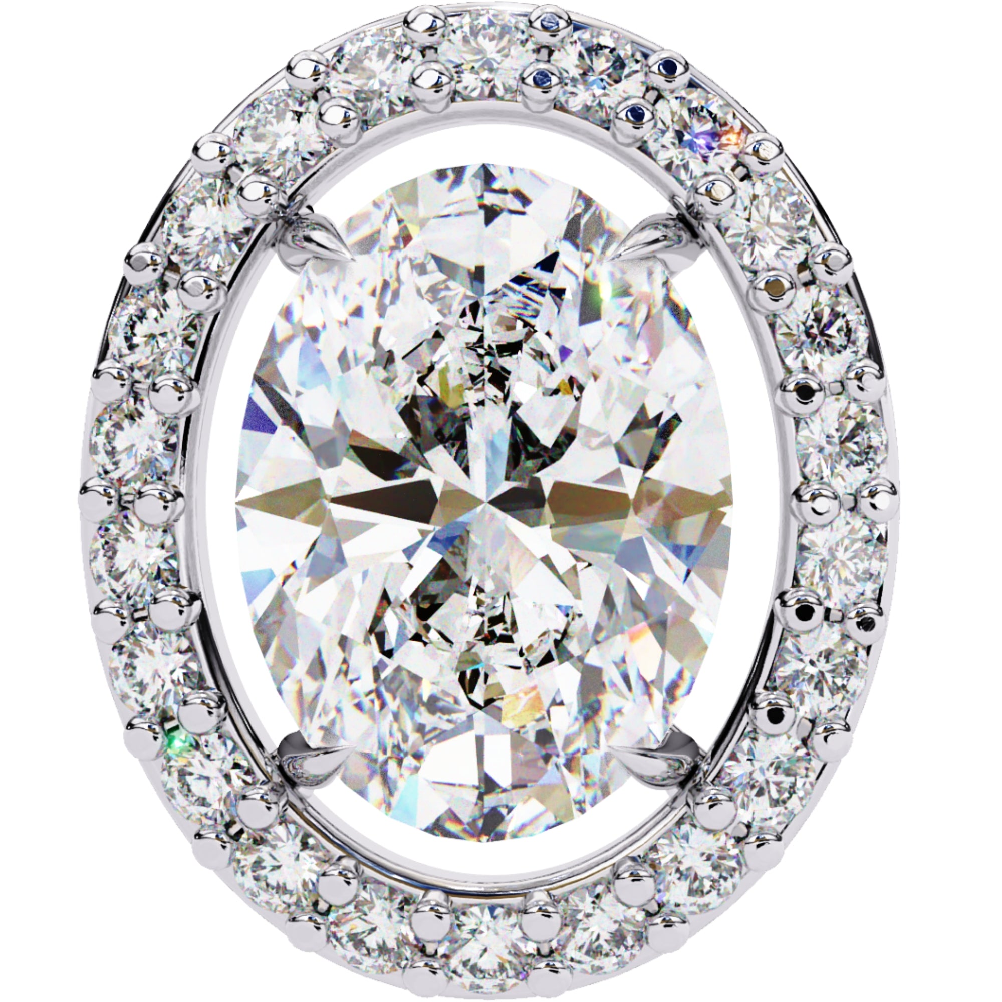 Cercei Stud Oval Star cu Moissanite de 0.97 ct din - Castelo.ro