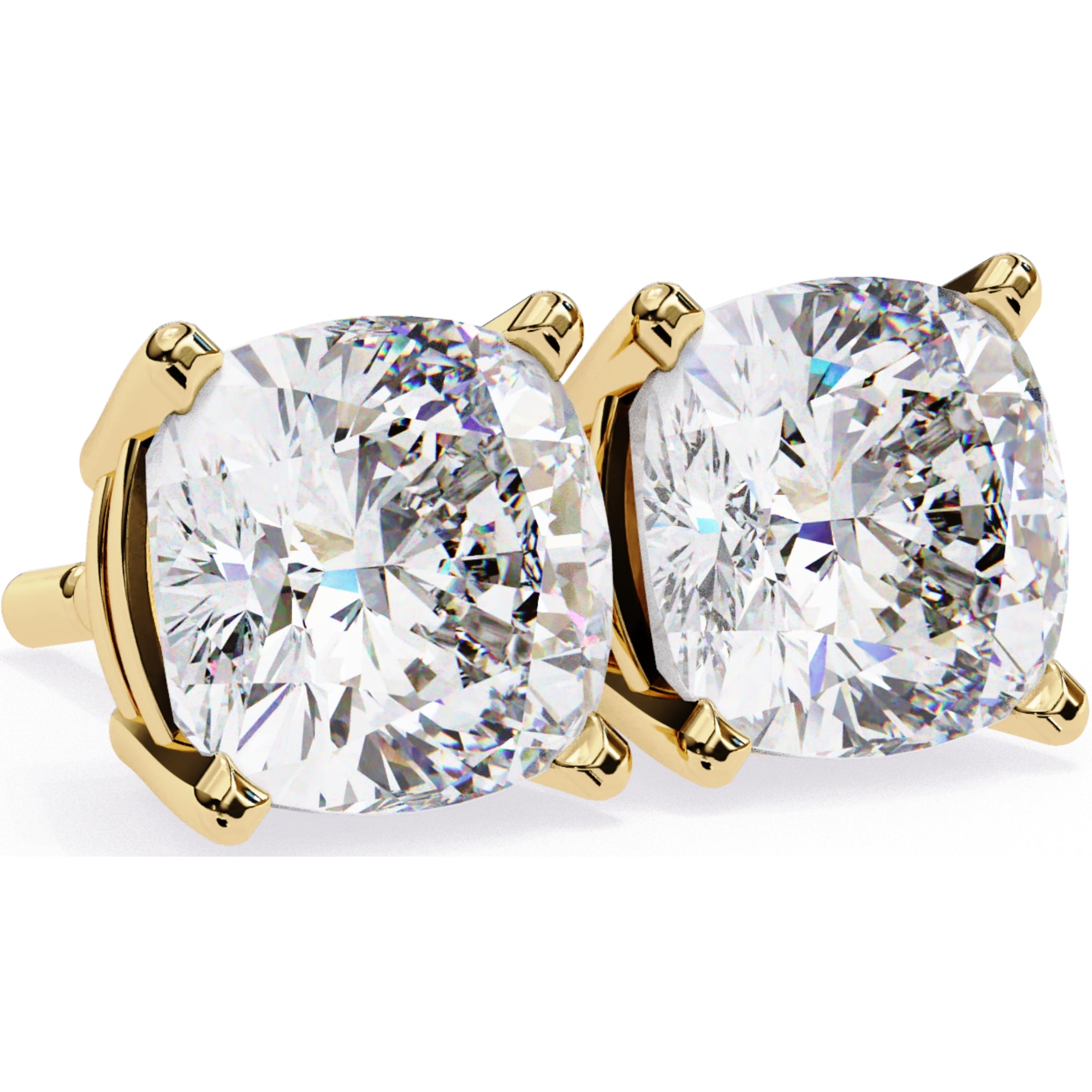 Cercei Stud Majestic cu Moissanite Tăietură Briliant de 2.5 ct din 18K Aur Galben - Castelo.ro
