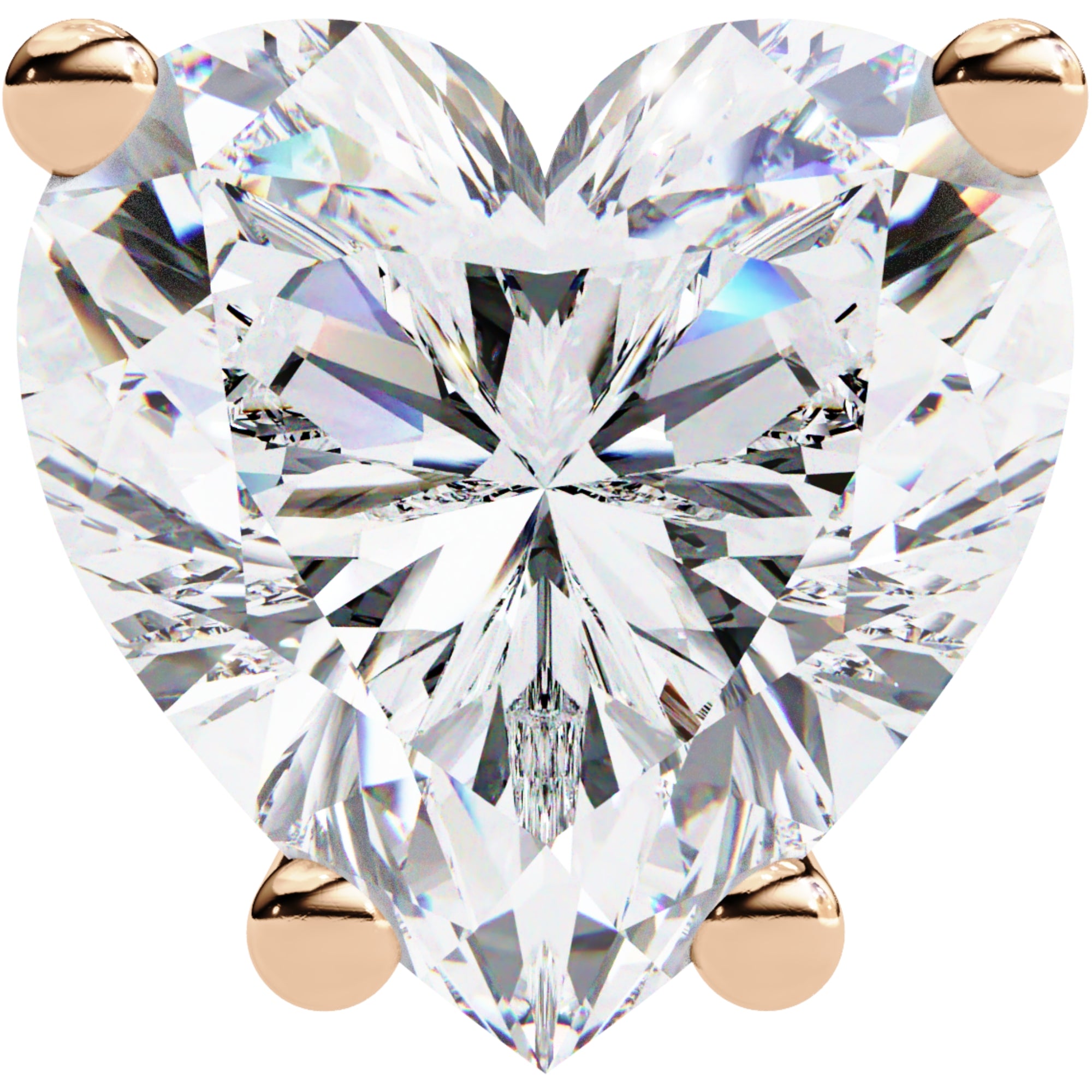 Cercei Stud Inima din Aur 14k cu Moissanite Tăietură Heart de 2.4 ct din 14K Aur Roz - Castelo.ro