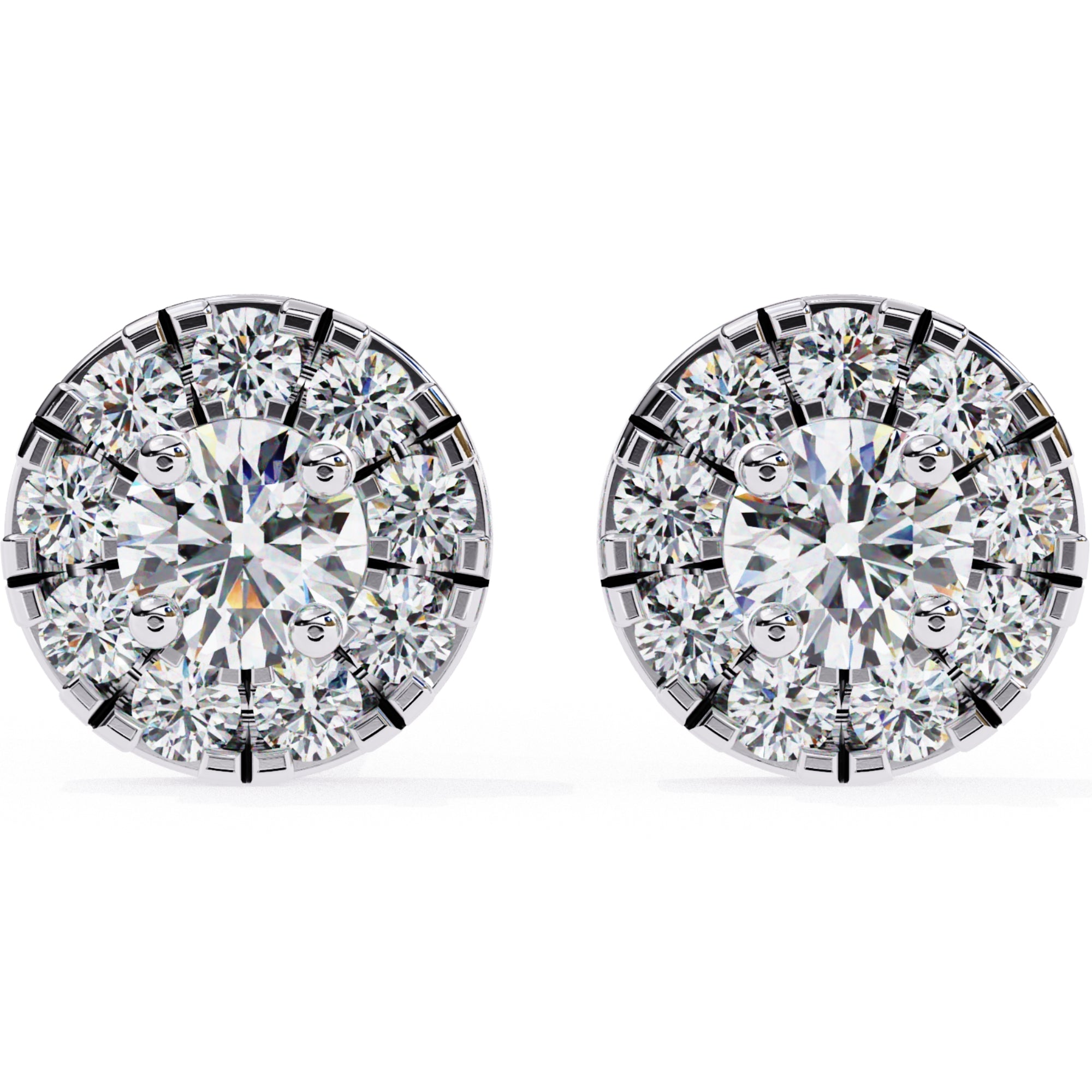Cercei Stud Fleur cu Diamante Naturale Tăietură Briliant de 0.26 ct din - Castelo.ro