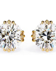 Cercei Stud Imperial din Aur 14k cu Moissanite Tăietură Briliant de 2.8 ct din 14K Aur Galben - Castelo.ro