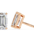 Cercei Stud Noble din Aur 14k cu Moissanite Tăietură Emerald de 2.4 ct