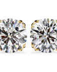 Cercei Stud Excalibur cu Moissanite Tăietură Briliant de 2.5 ct din 18K Aur Galben - Castelo.ro