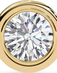 Cercei Stud Bezel din Aur 14k cu Moissanite Tăietură Briliant de 2.5 ct din 14K Aur Galben - Castelo.ro