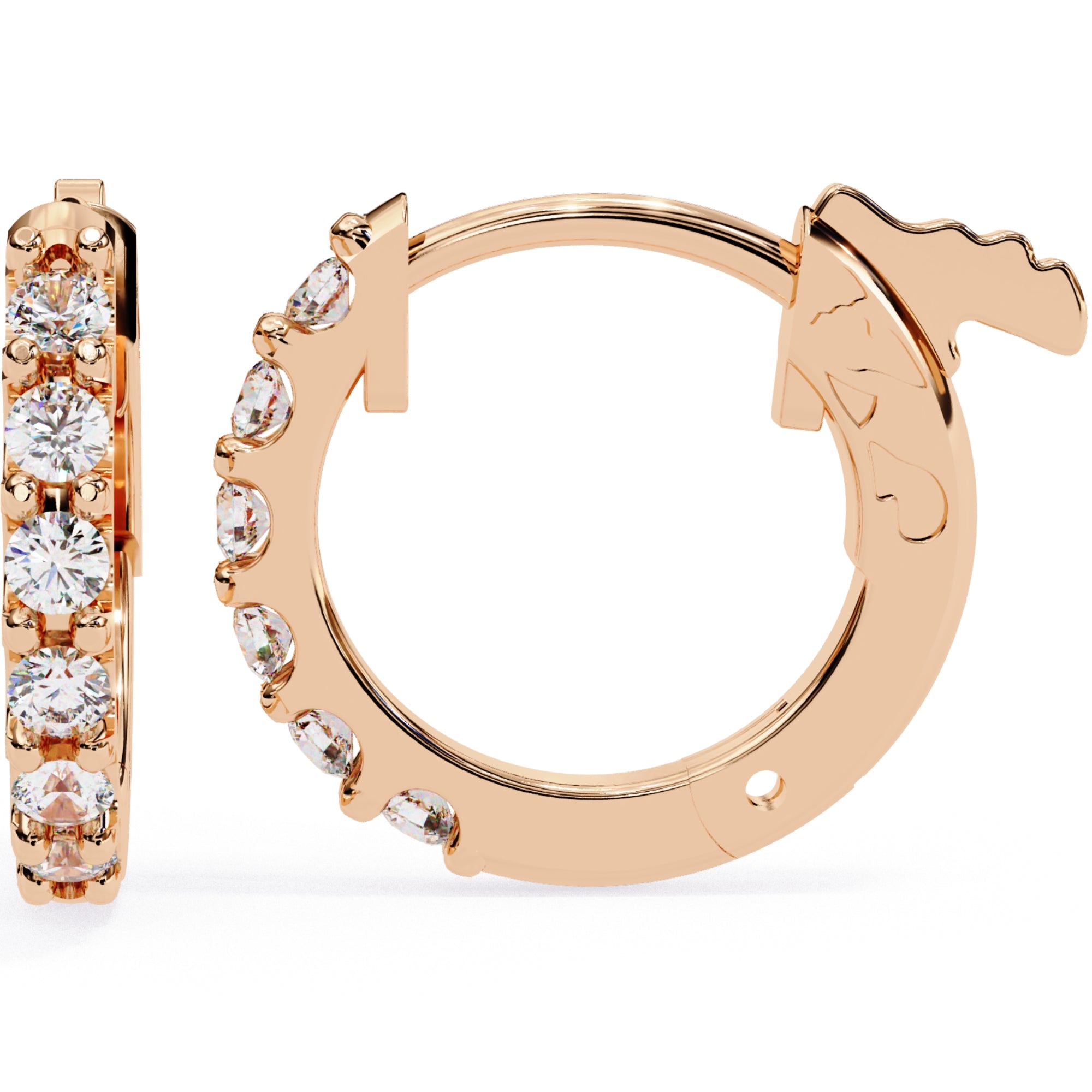 Cercei Voyage cu Diamante Create în Laborator de 0.36 ct din 18K Aur Roz - Castelo.ro