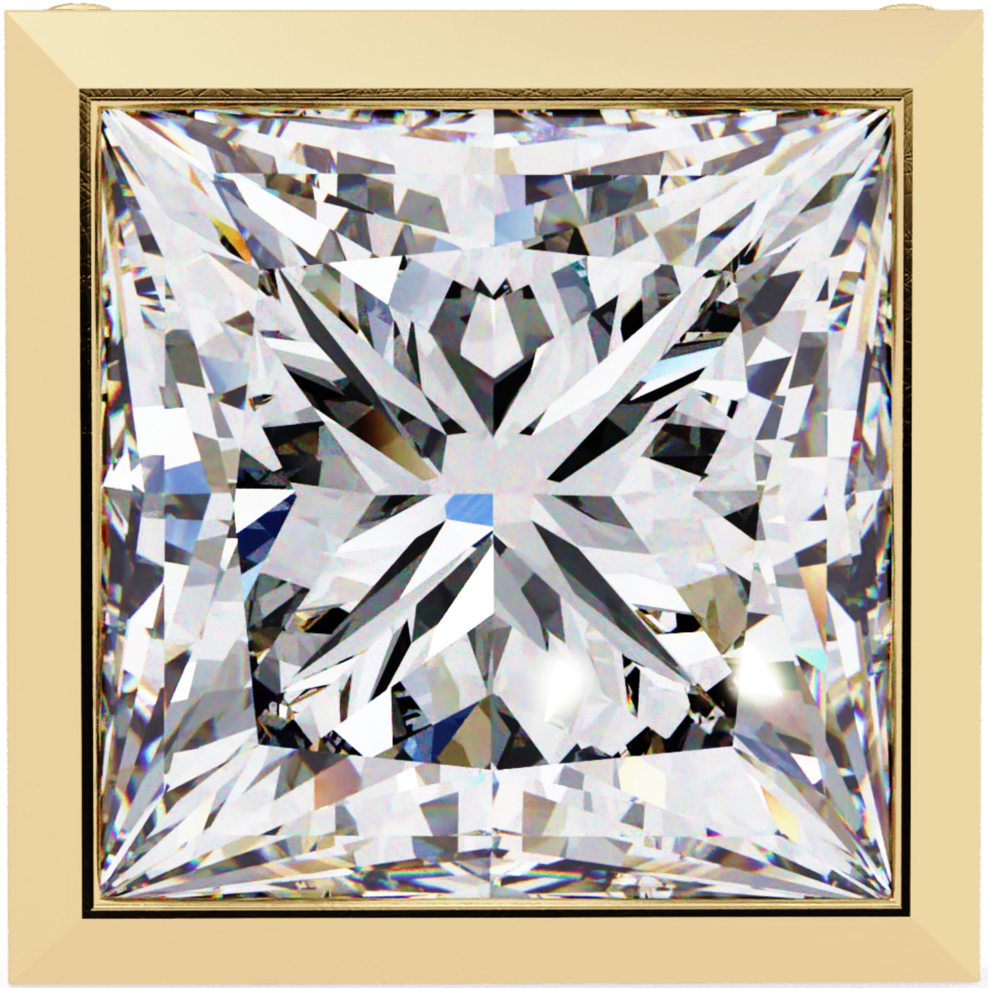 Cercei Stud Ravenna Princess din Aur 14k cu Moissanite de 1.77 ct