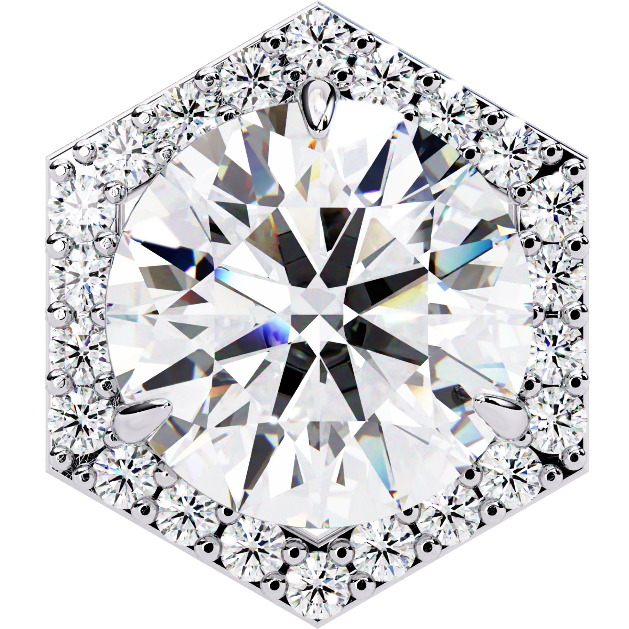 Cercei Hexa Stud Halo cu Diamante Create în Laborator de 2.1 ct din - Castelo.ro