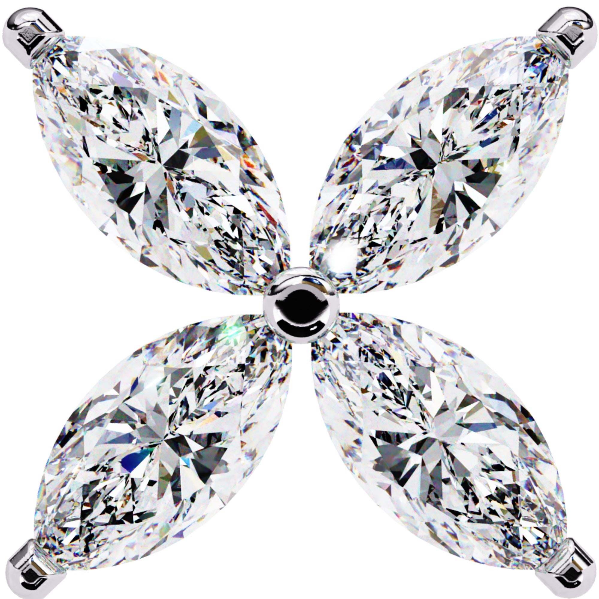 Cercei Stud Butterfly din Aur 14k cu Moissanite de 0.88 ct