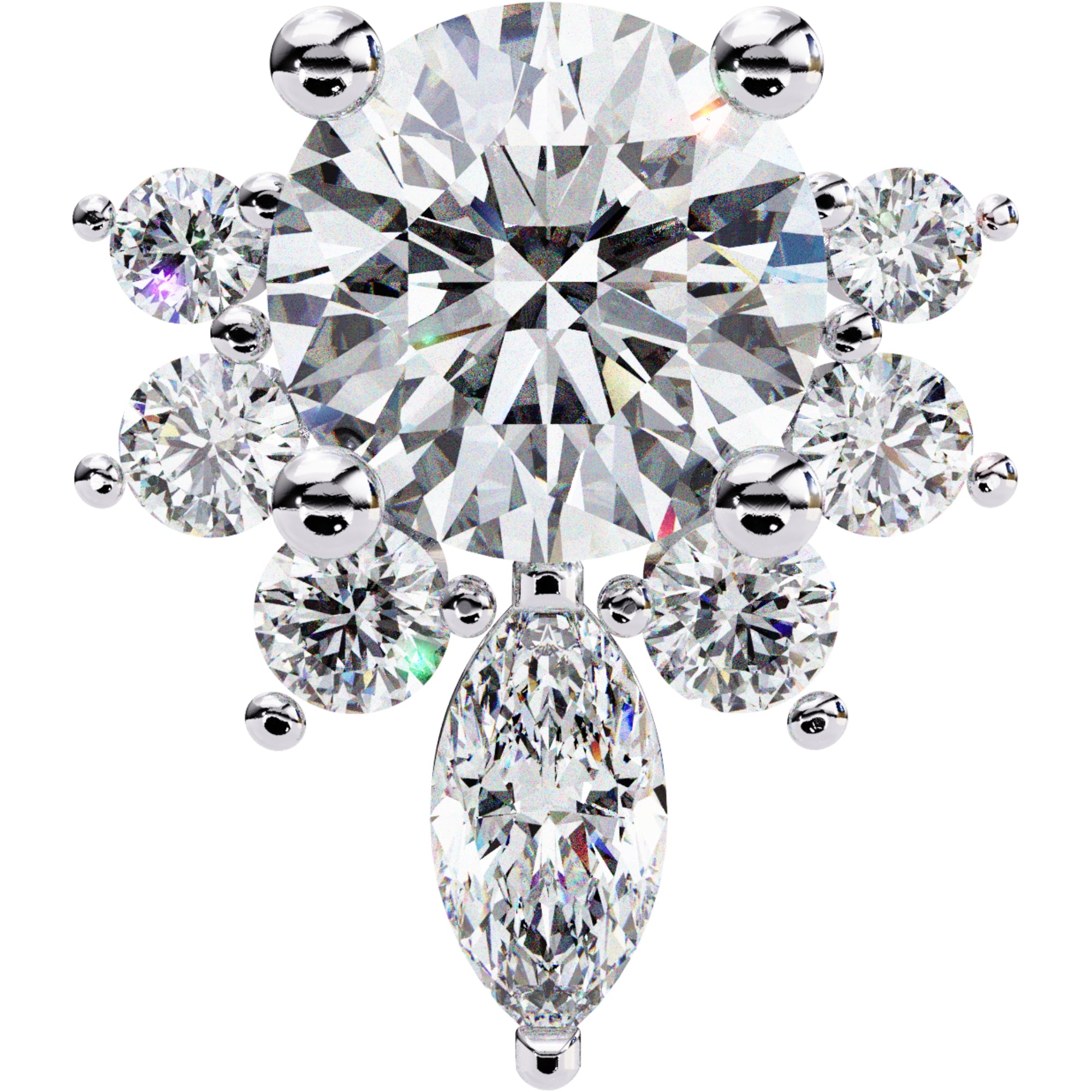 Cercei Stud La Reina din Aur 14k cu Moissanite de 0.68 ct