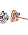 Cercei Stud La Reina cu Moissanite Tăietură Briliant de 2.5 ct din 18K Aur Roz - Castelo.ro