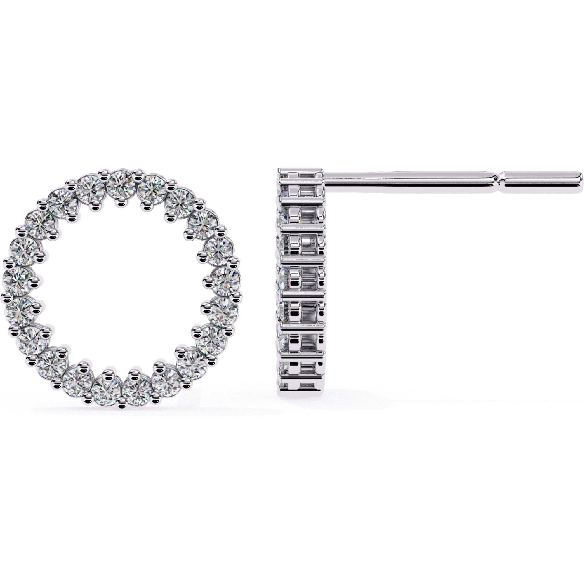 Cercei Stud Circle of Fire cu Diamante Naturale Tăietură Briliant de 0.3 ct din - Castelo.ro