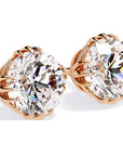 Cercei Stud Imperial din Aur 14k cu Moissanite Tăietură Briliant de 2.8 ct din 14K Aur Roz - Castelo.ro
