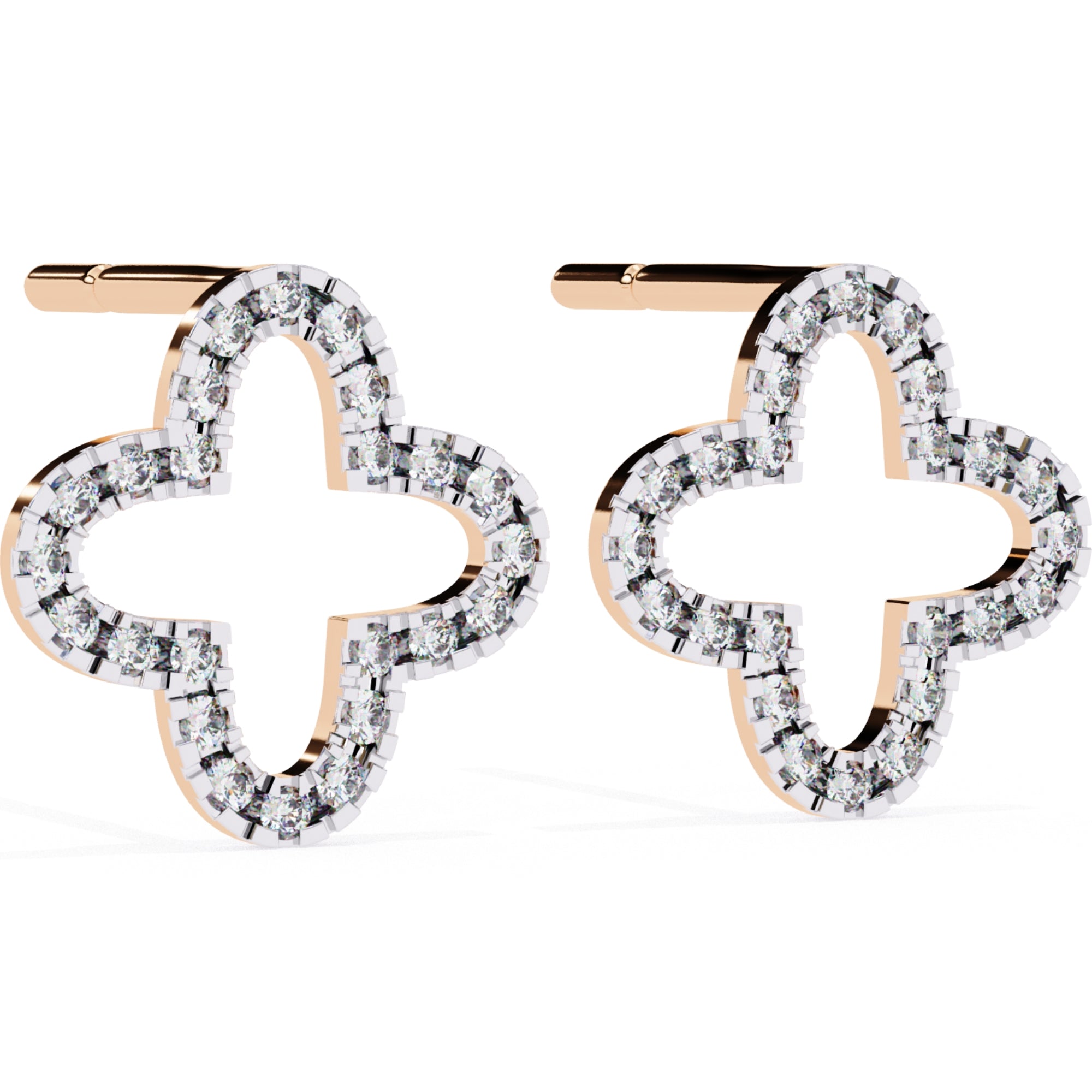 Cercei Star Stud din Aur 14k cu Moissanite Tăietură Briliant de 0.24 ct din 14K Aur Roz - Castelo.ro