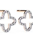 Cercei Star Stud din Aur 14k cu Moissanite Tăietură Briliant de 0.24 ct din 14K Aur Roz - Castelo.ro