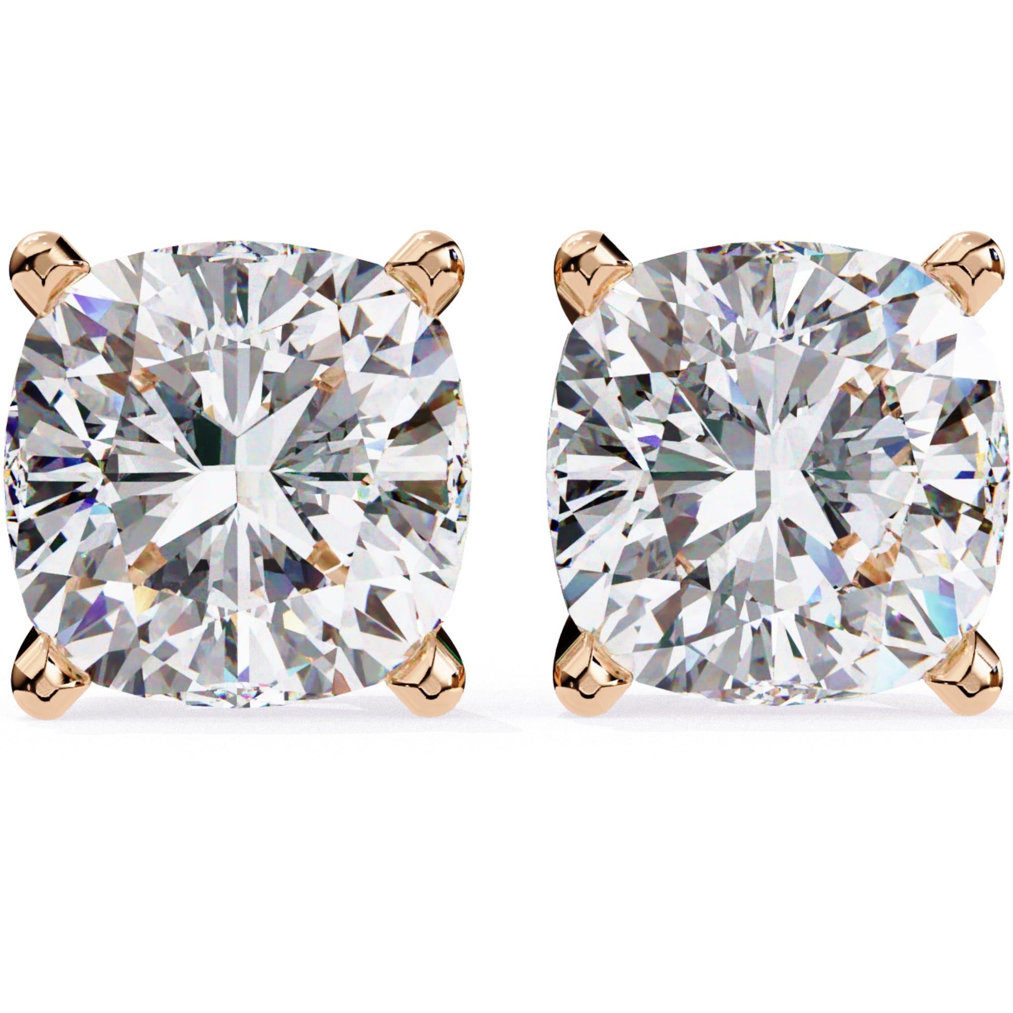 Cercei Stud Majestic cu Moissanite Tăietură Briliant de 2.5 ct din 18K Aur Roz - Castelo.ro