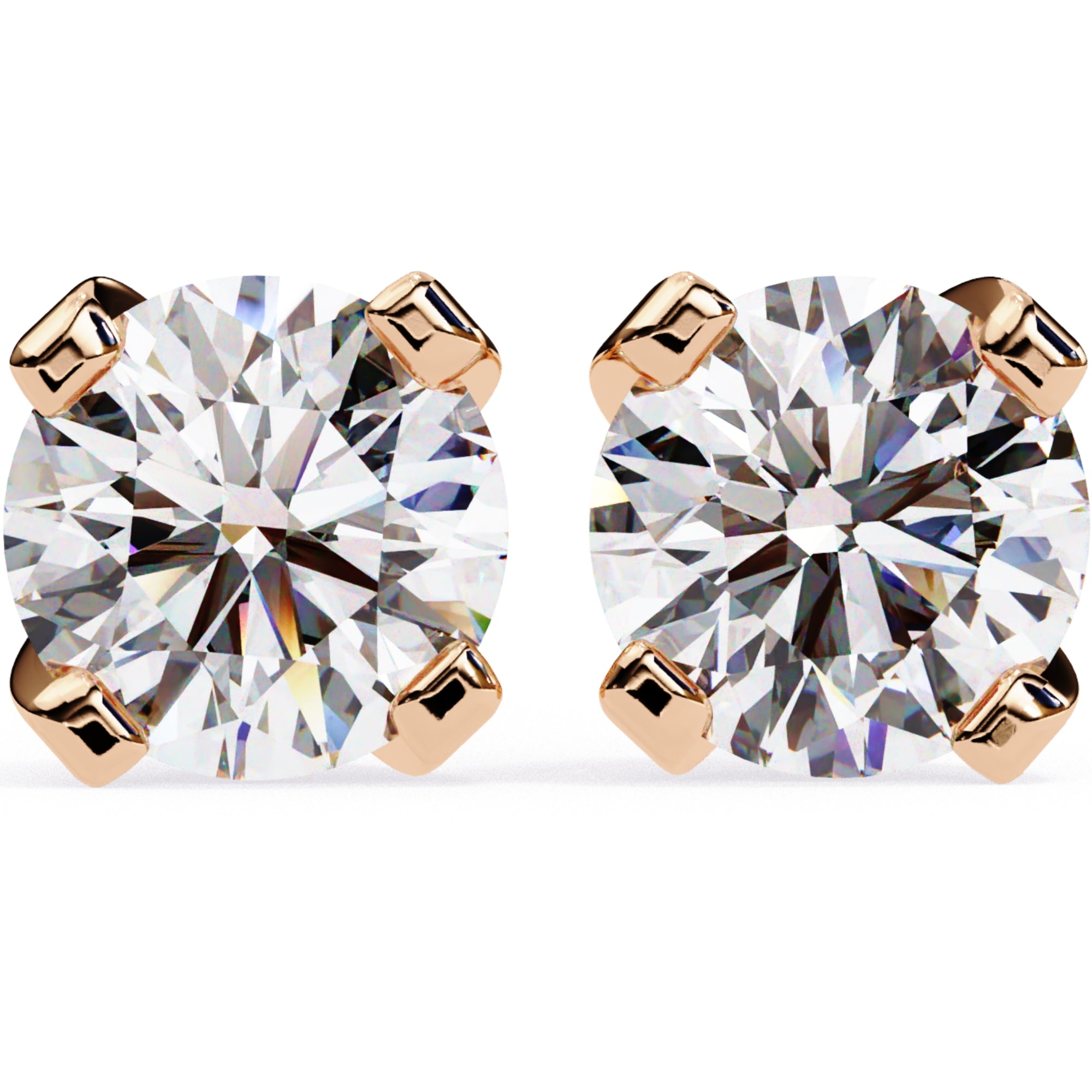 Cercei Stud L&#39;Arte din Aur 14k cu Diamante Naturale Tăietură Briliant de 2.5 ct din 14K Aur Roz - Castelo.ro