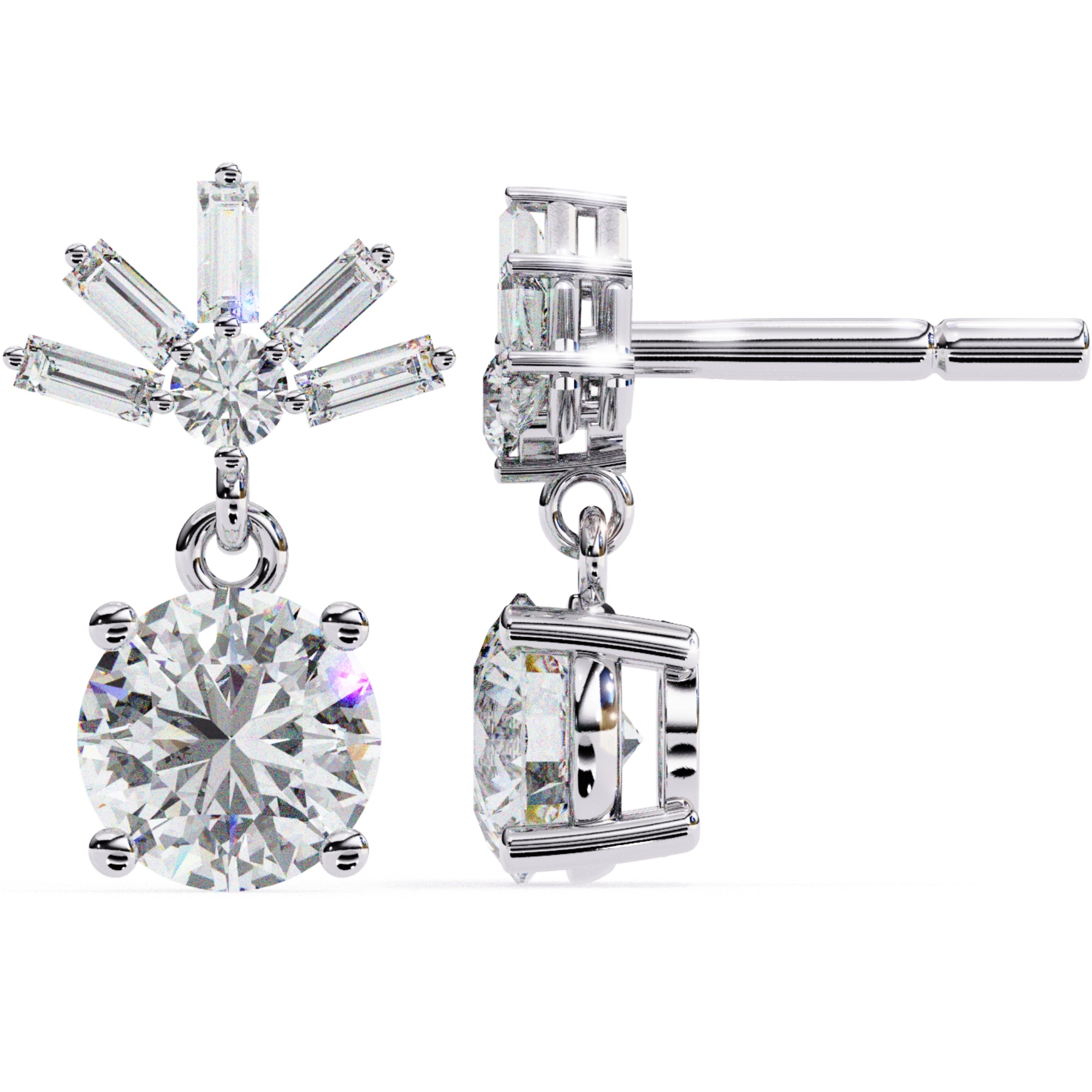 Cercei Aqua D'Azure cu Diamante Create în Laborator de 0.86 ct din - Castelo.ro