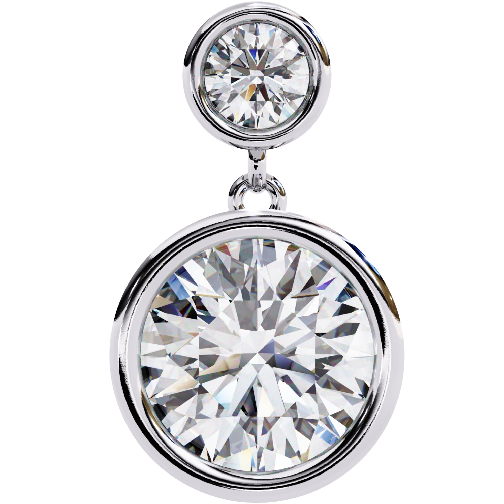 Cercei Solitaire Bezel Drop cu Diamante Create în Laborator de 1.83 ct din - Castelo.ro