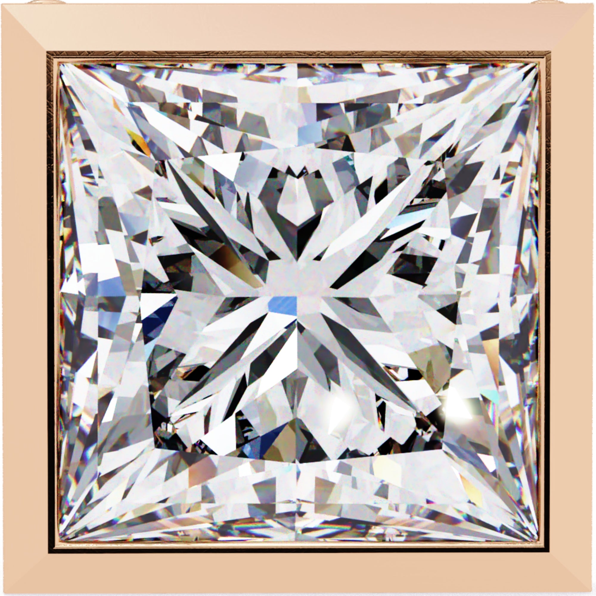 Cercei Stud Ravenna Princess din Aur 14k cu Moissanite de 1.77 ct