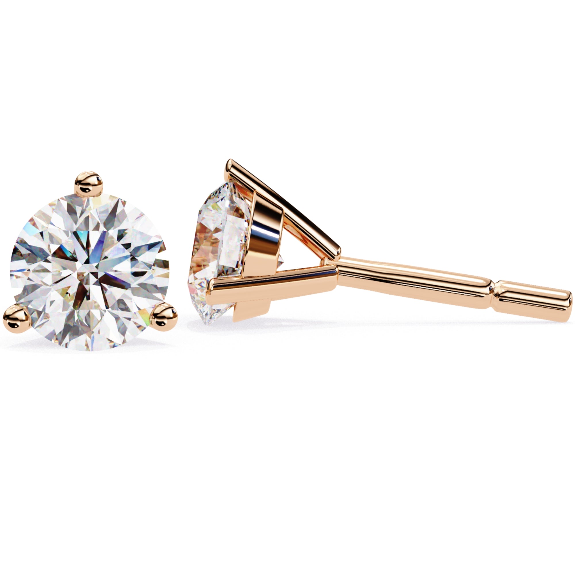 Cercei Stud din Aur 14k Cu Diamante Naturale Tăietură Briliant de 2.5 ct din - Castelo.ro