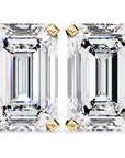 Cercei Stud Noble din Aur 14k cu Moissanite Tăietură Emerald de 2.4 ct